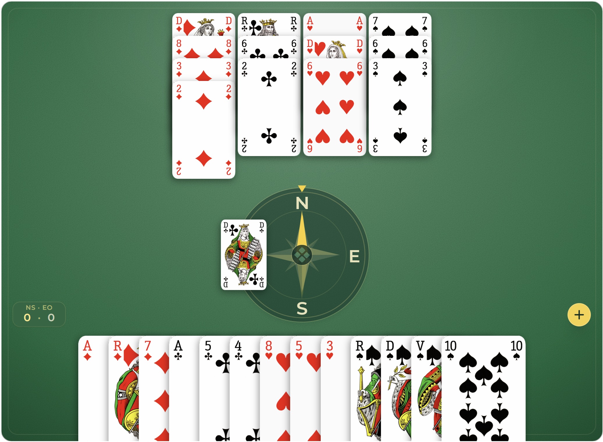 Une partie de bridge dans le player